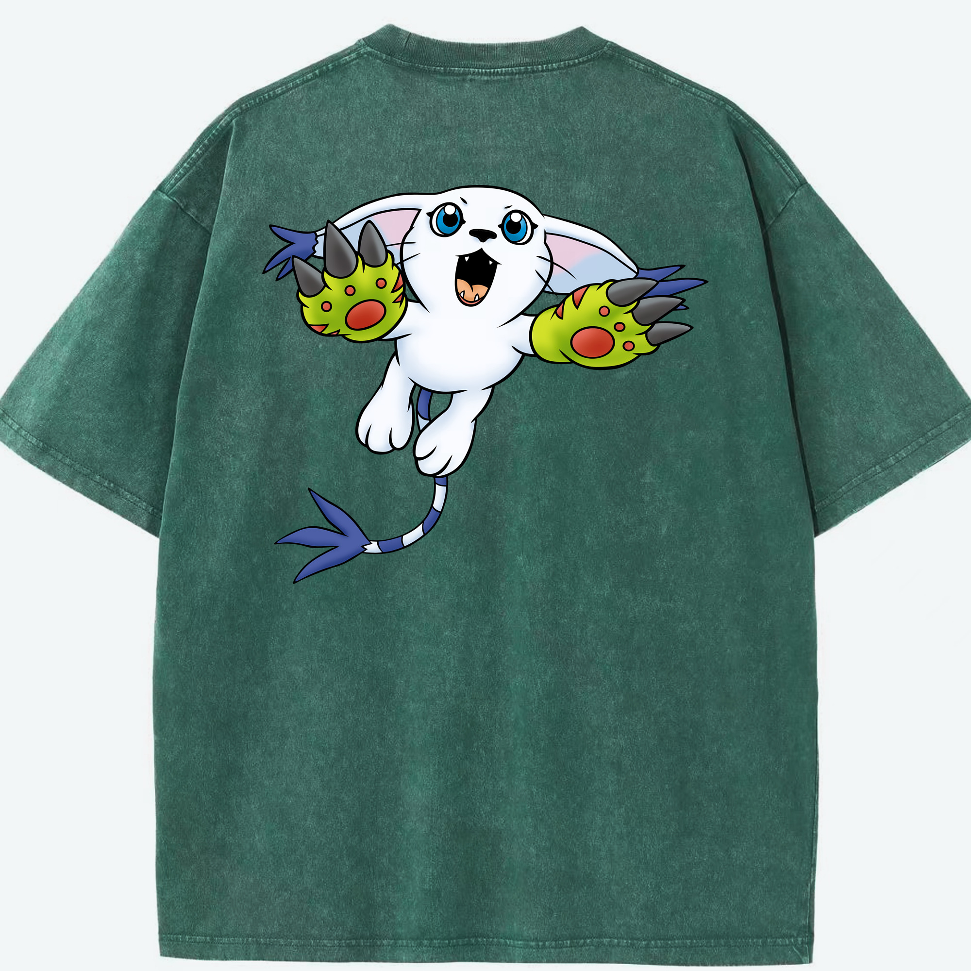 （画像用） Digimon デジタルモンスター/デジモン 綿100% ヴィンテージ風 半袖Tシャツ（背面プリント）